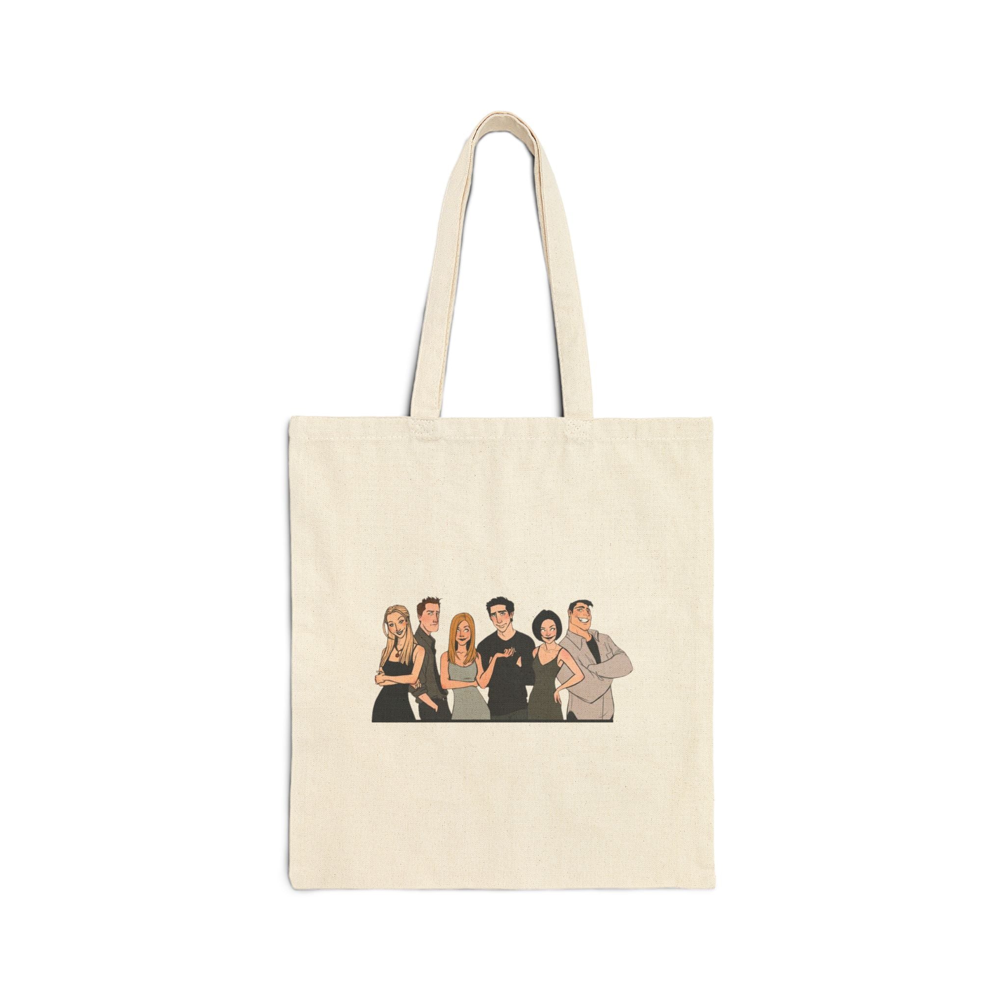 Friends TV Show Canvas Tote Bag — Cast Illustration Cotton Tote