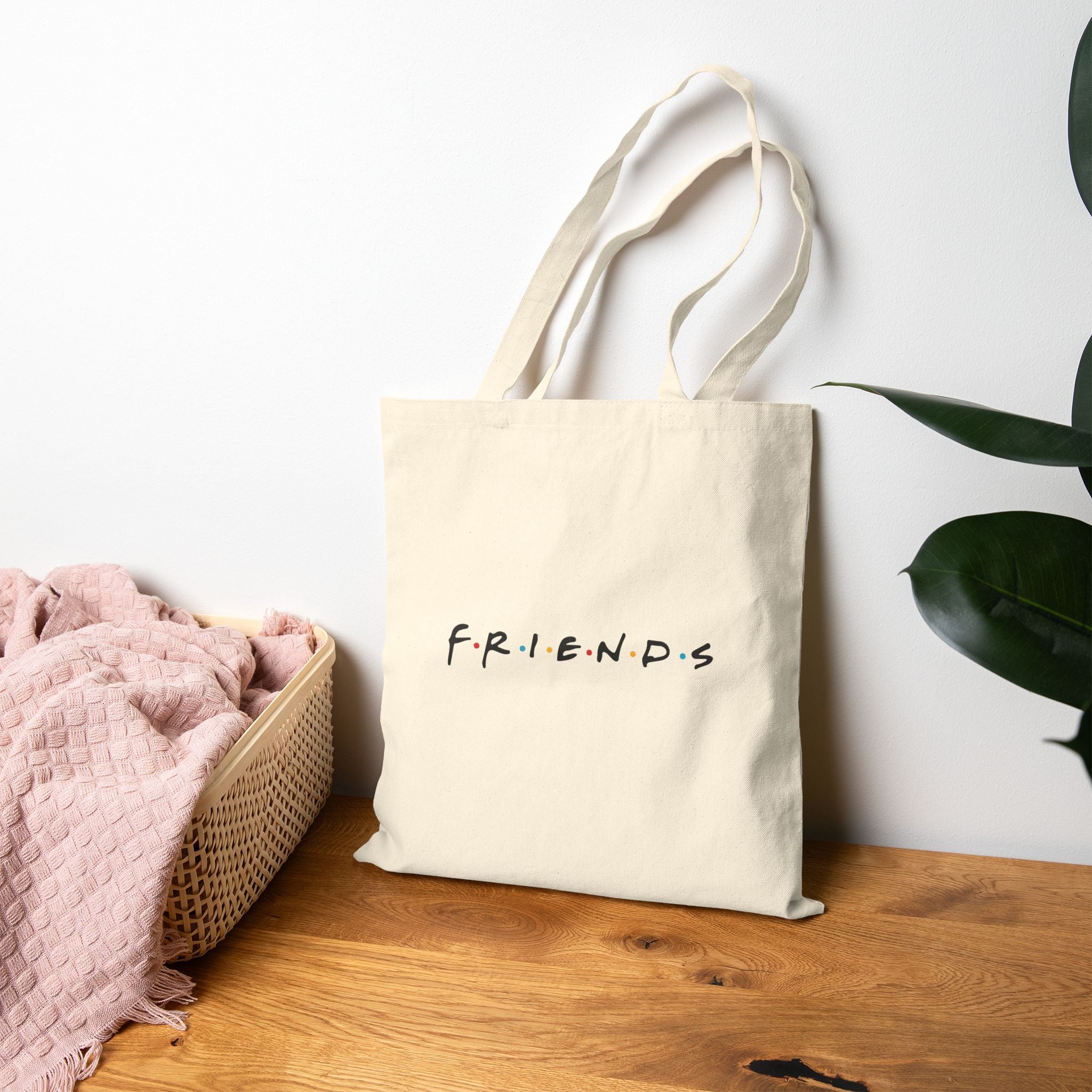 Friends TV Show Canvas Tote Bag — Cast Illustration Cotton Tote