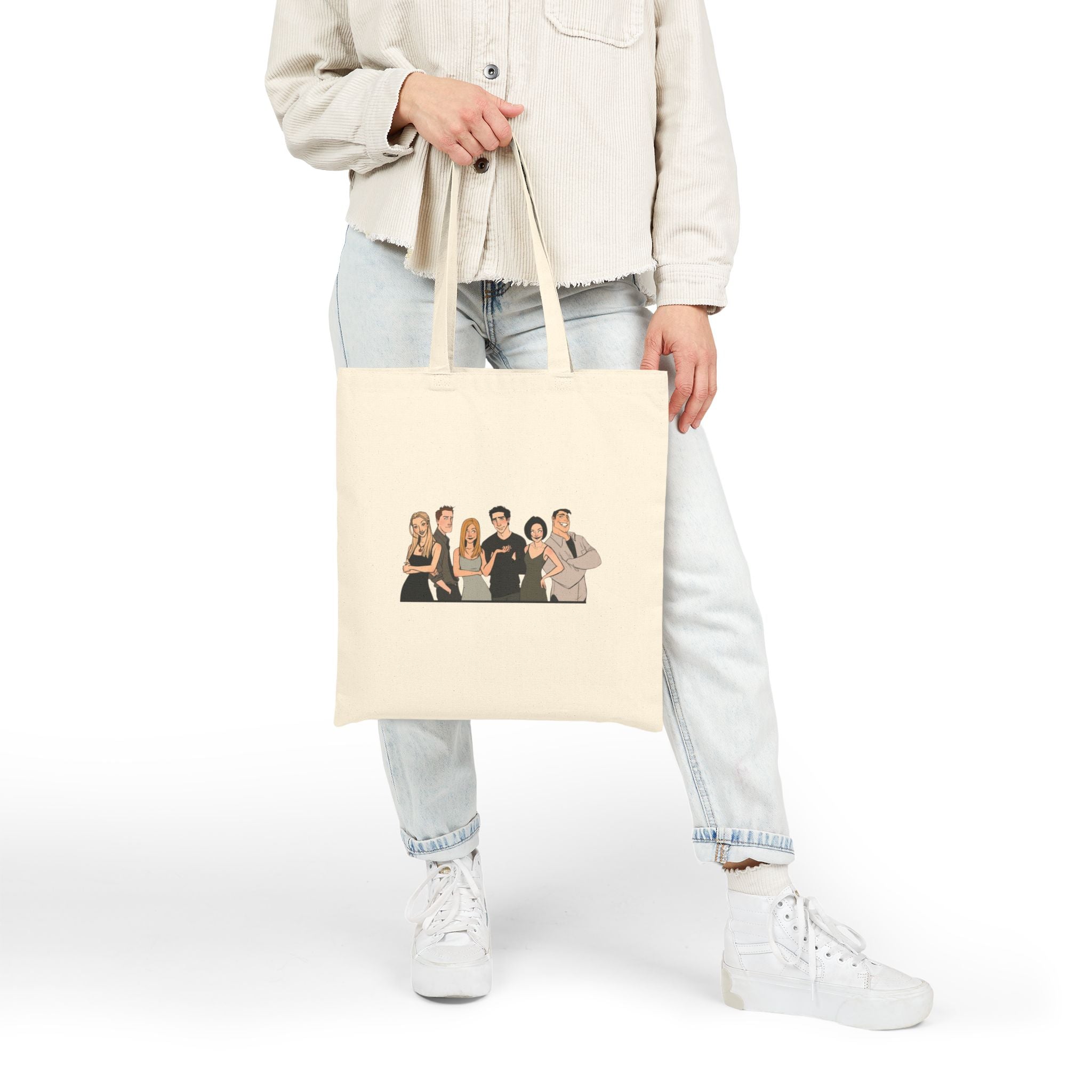 Friends TV Show Canvas Tote Bag — Cast Illustration Cotton Tote