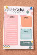 Colorful Cute Playful To Do List A4 Document