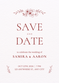 Red Minimalist Wedding Invitation
